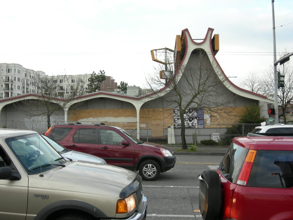 Googie-stílusú épület Seattle-ben, 1984-től Denny’s, azóta lebontották