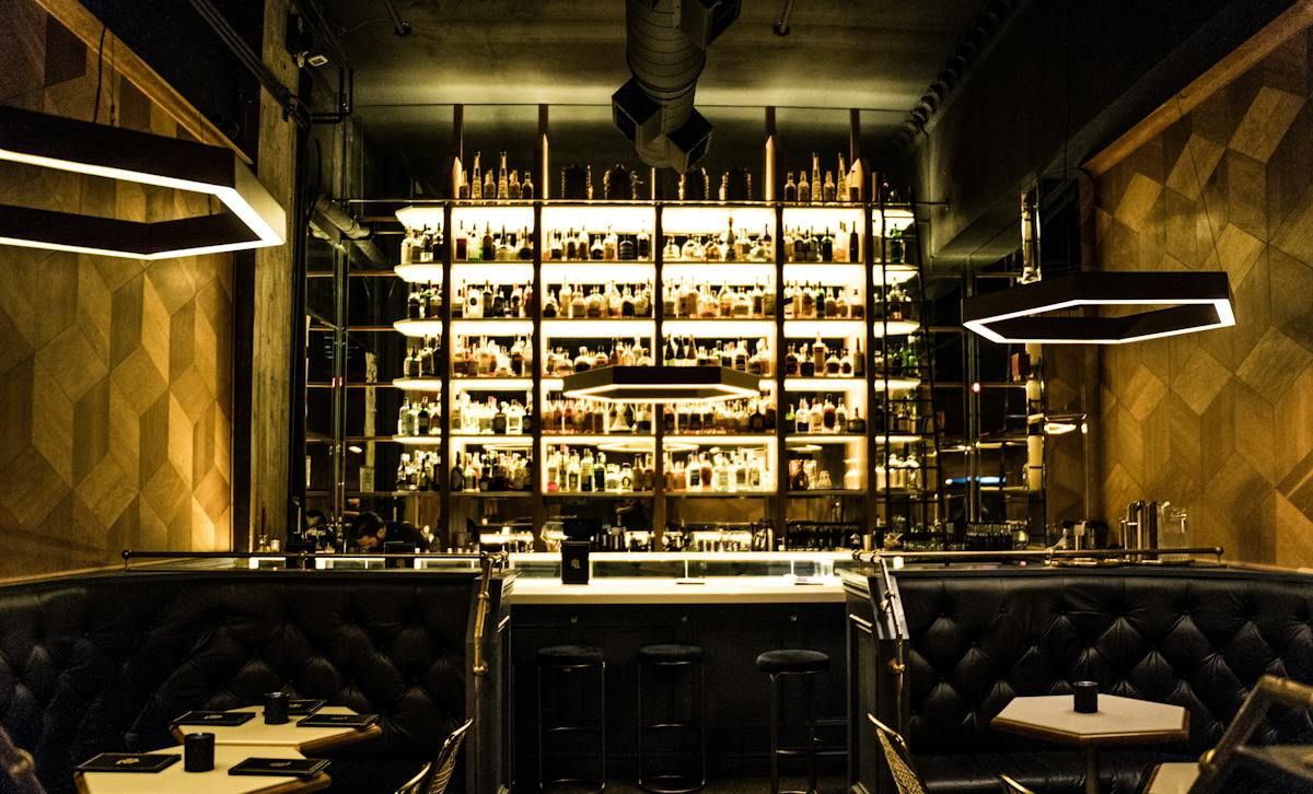 Bar and seating at Bad Luck Bar