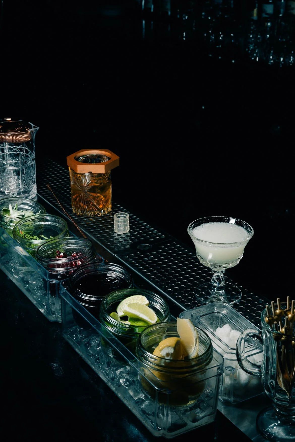Drinks on the Black Salt bar