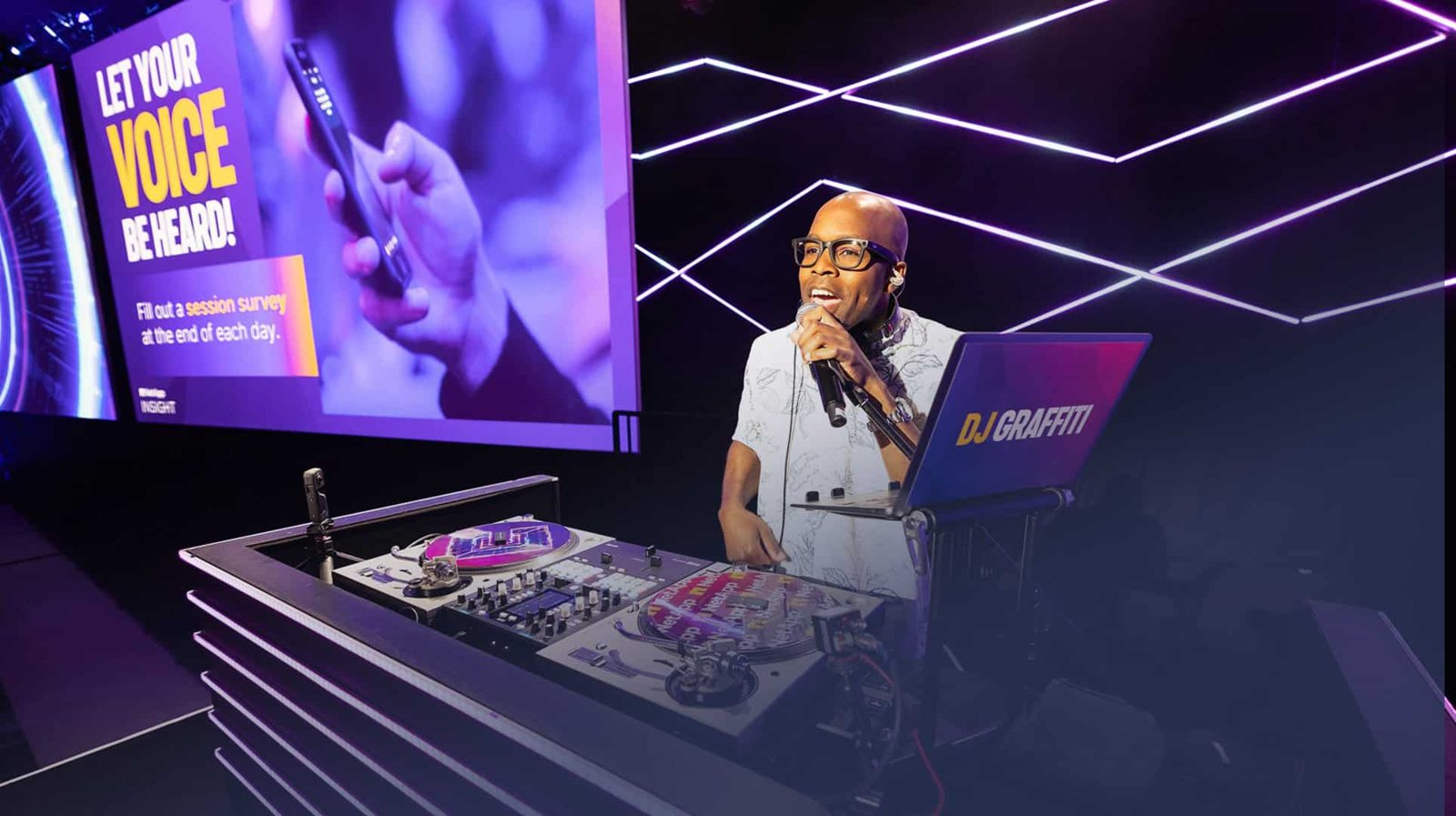 DJ Graffiti: DJ Graffiti at a corporate event