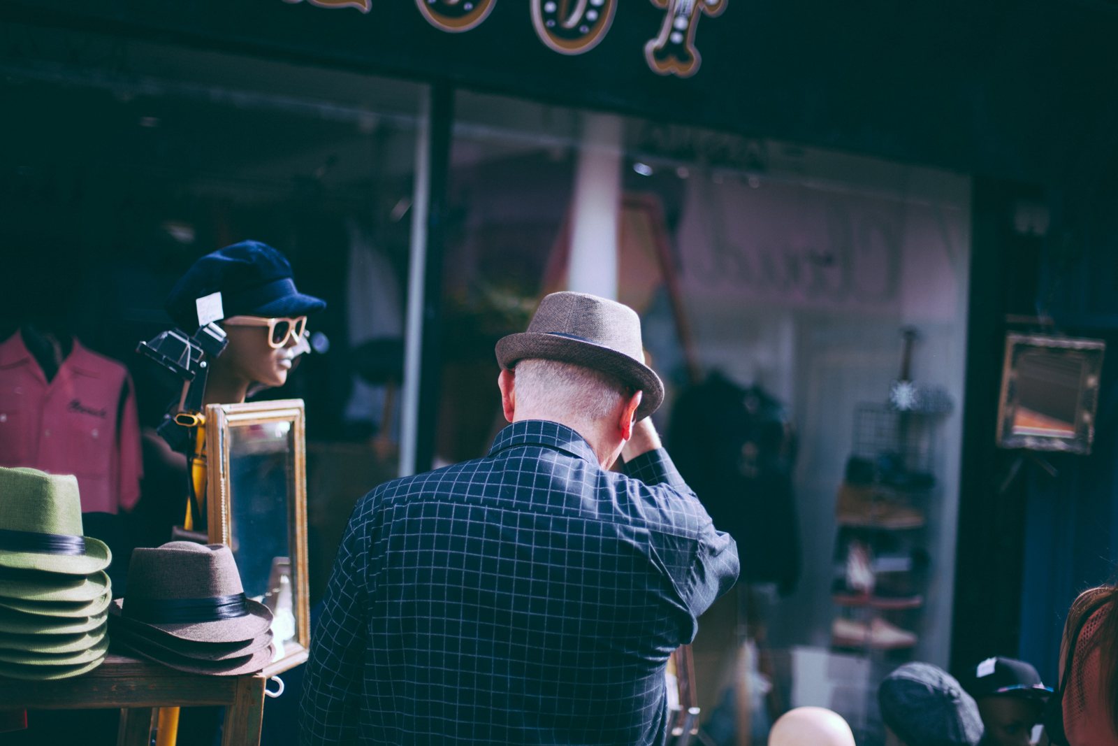 Henry the Hatter – Eastern Market: Hats on display at Henry the Hatter