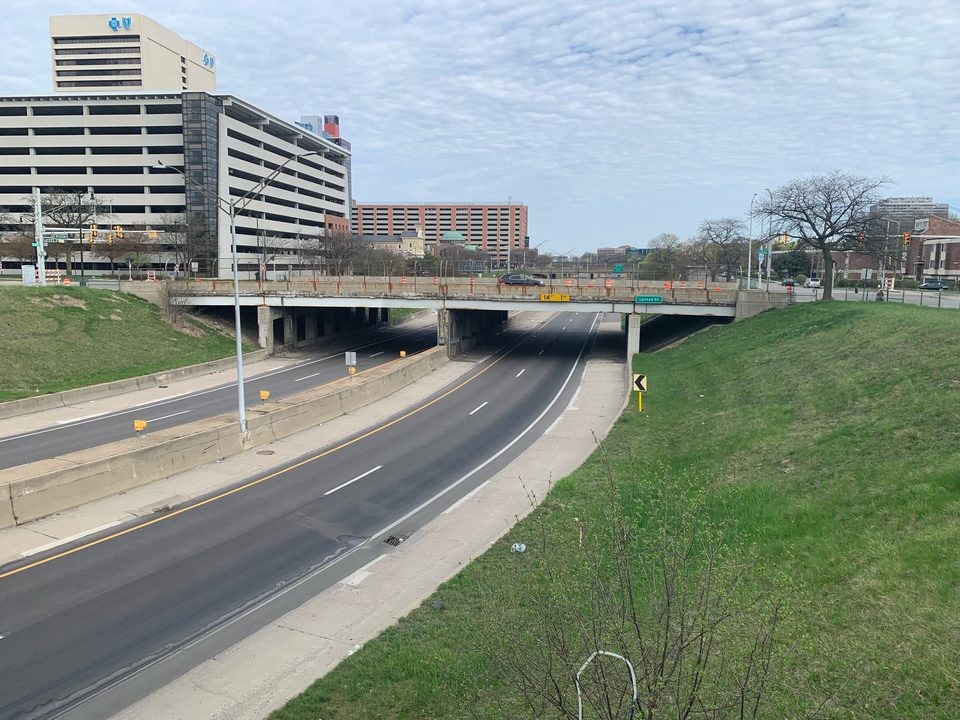The sunken I-375 downtown