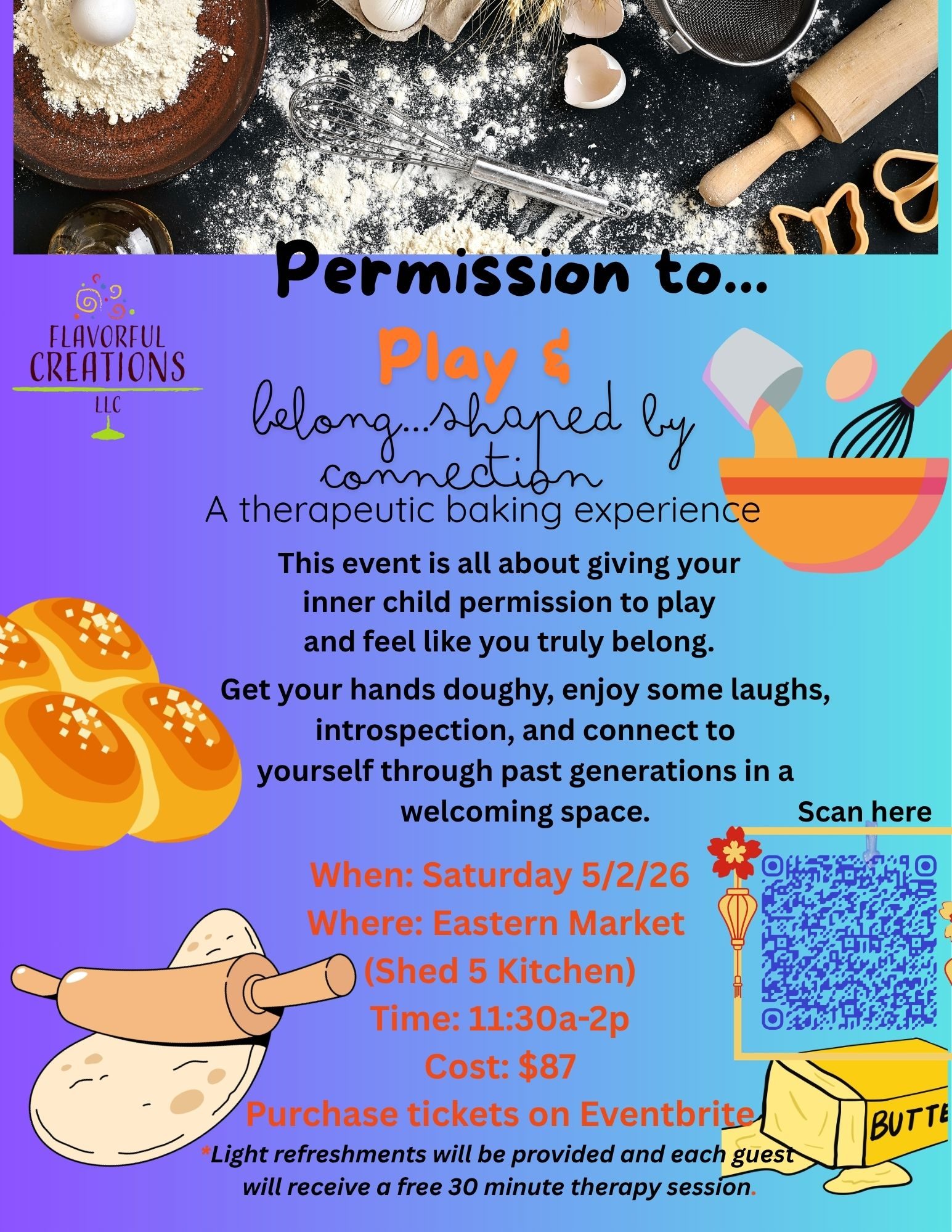 Permission to Play and Belong – Therapeutic Baking — Organizer image