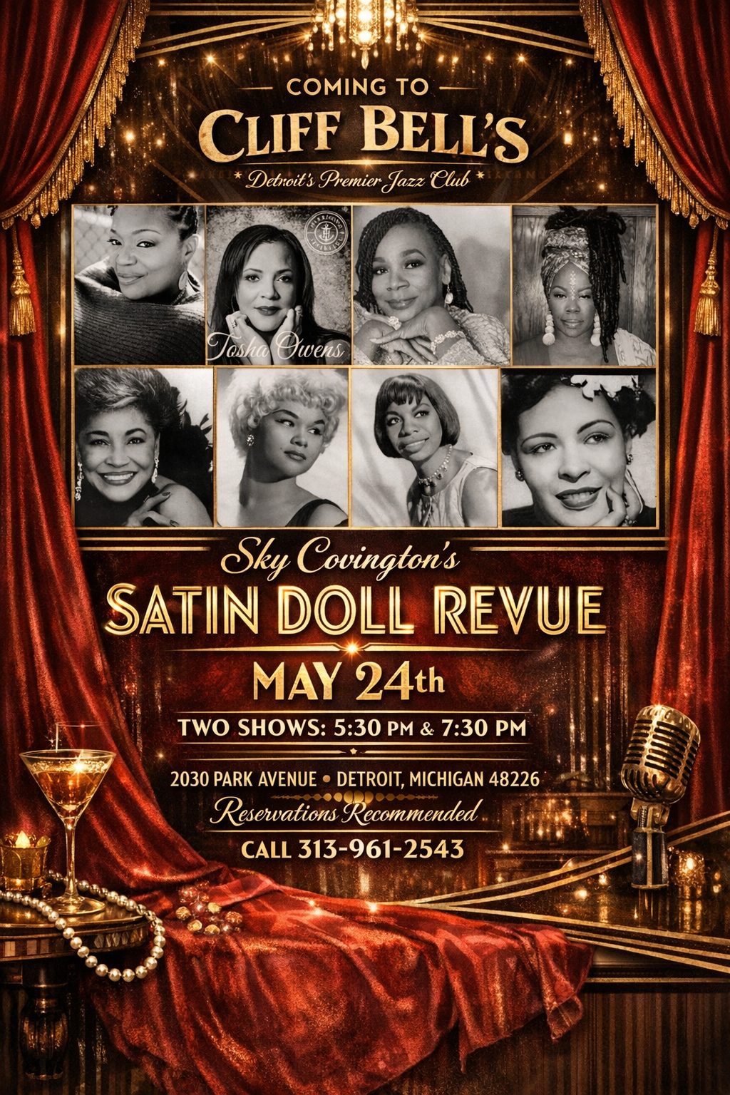 Sky Covington Satin Doll Revue-ja — Szervezői kép