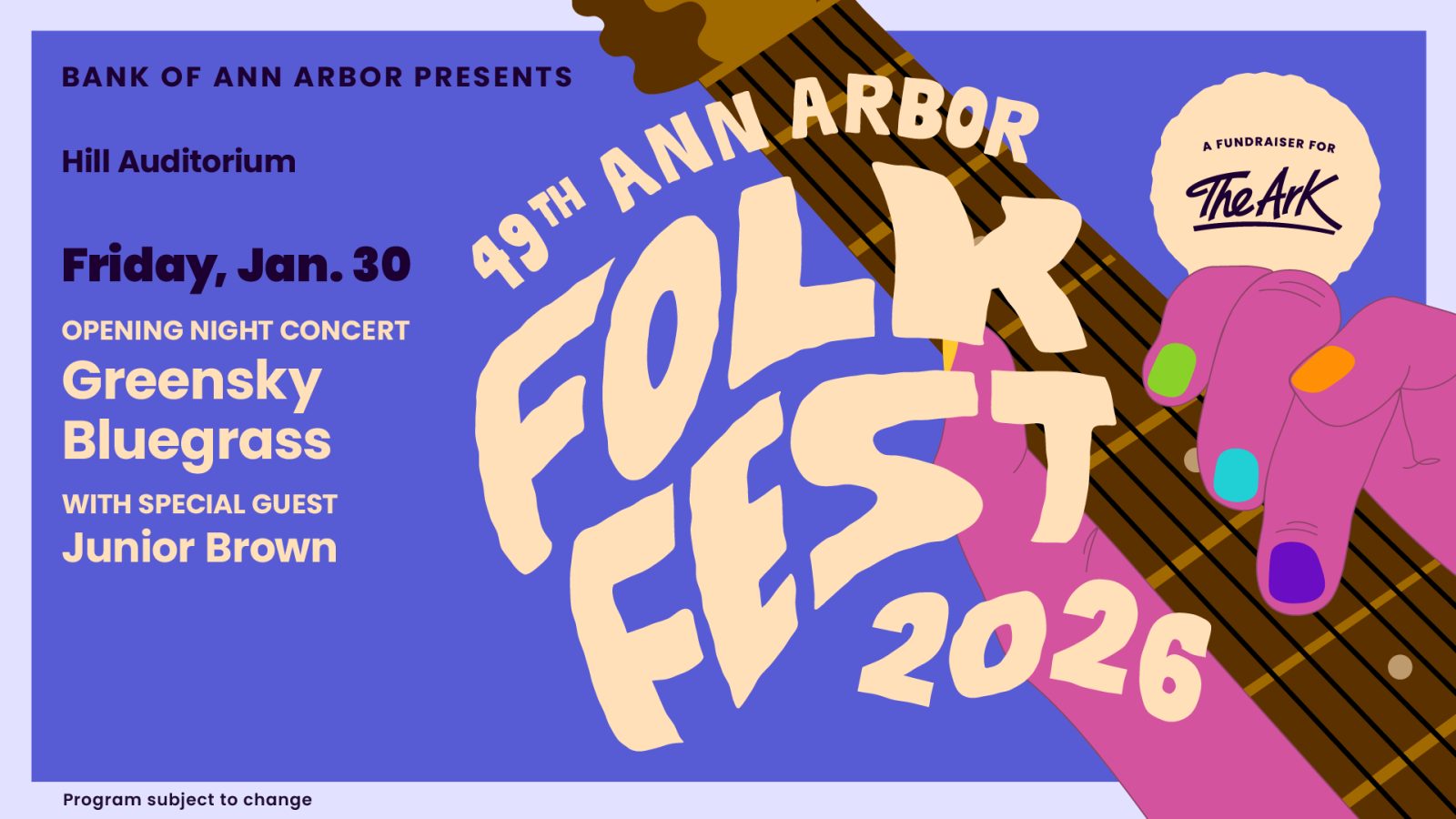 49. Ann Arbor Folk Fesztivál nyitókoncertje — Szervezői kép