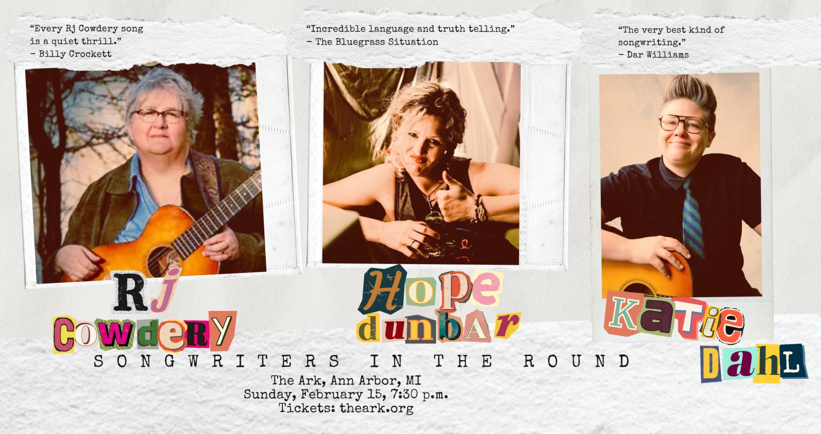 Rj Cowdery, Hope Dunbar, and Katie Dahl Concert — Organizer image