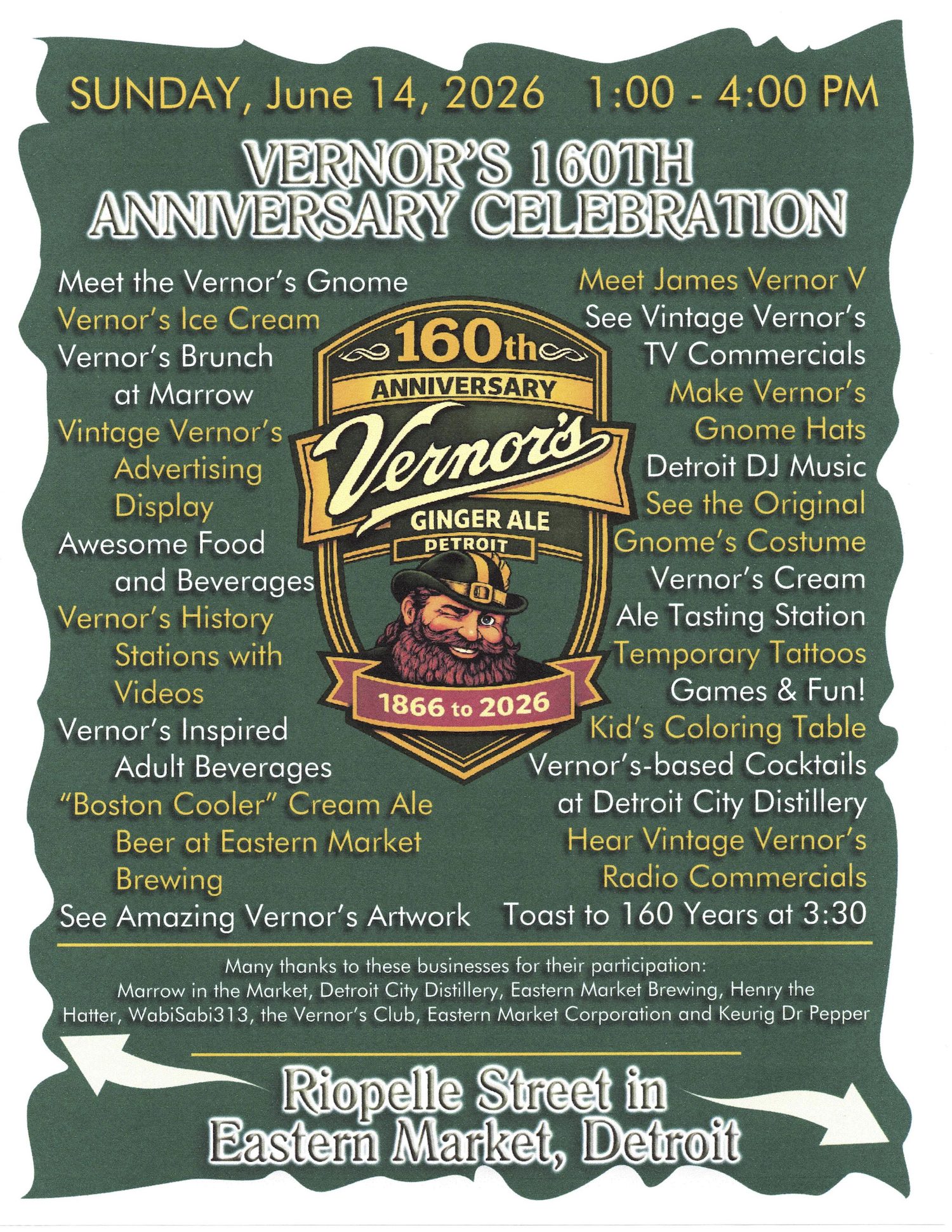 Vernor’s 160th Anniversary Celebration — Organizer image