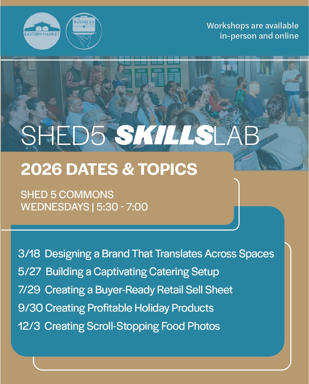 Shed 5 SkillsLab: Building a Captivating Catering Setup — Organizer image