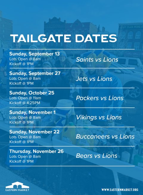 Eastern Market Detroit Lions Tailgate (Sept. 27)