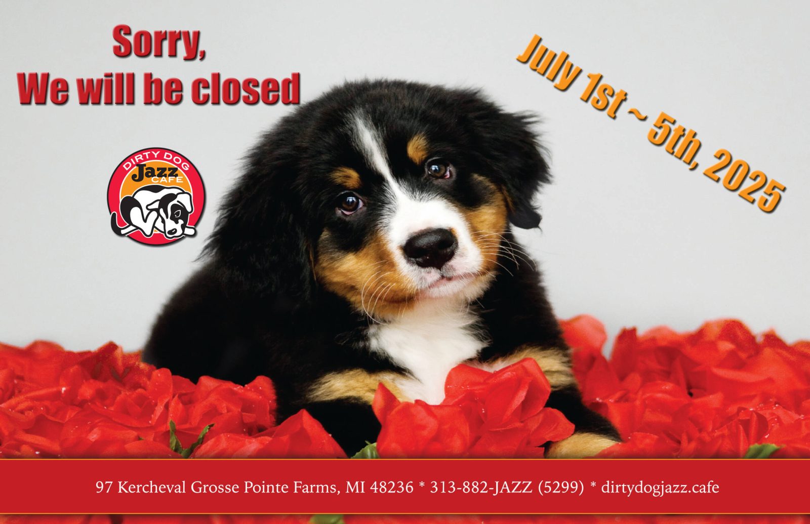 Dirty Dog Jazz Cafe Closed July 1-5 — Organizer image