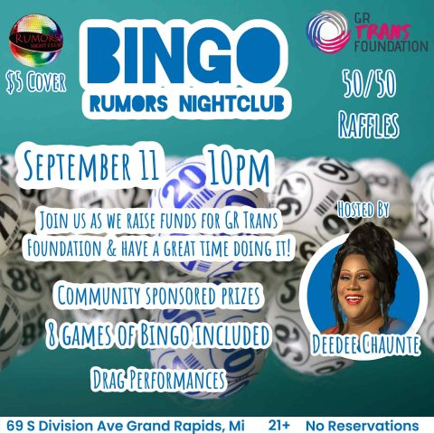 Bingó a Grand Rapids Trans Foundation támogatására (közösen szervezett) — Szervezői kép
