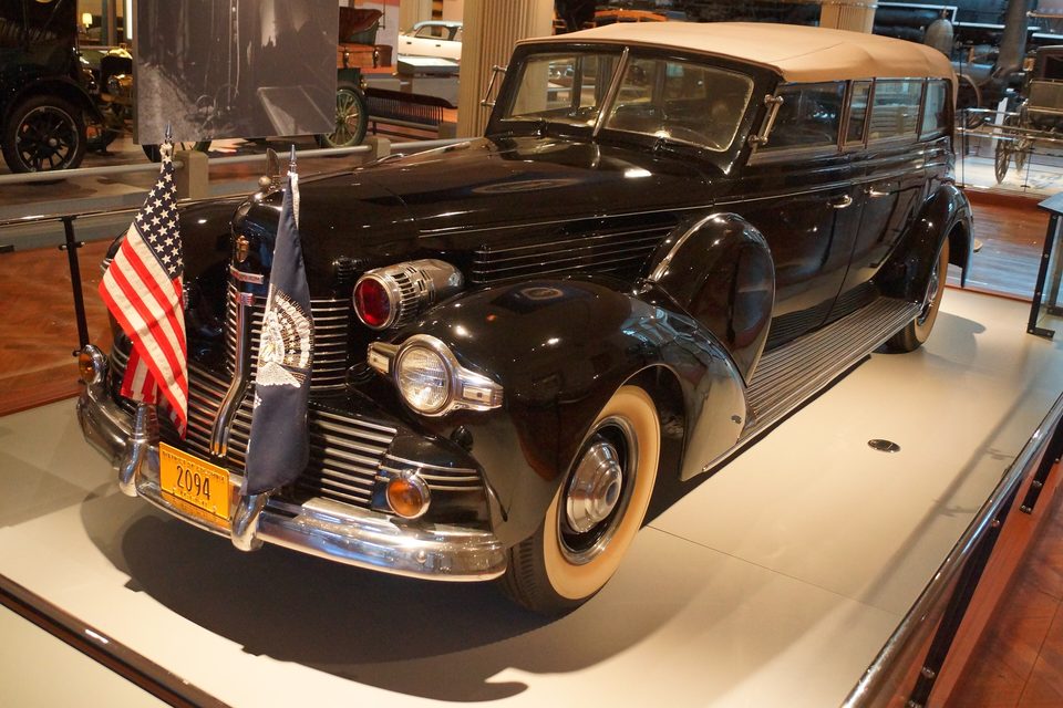 Franklin D. Roosevelt 1939-es Lincoln „Sunshine Special” autója, az első kifejezetten elnöki használatra épült kocsi (fotó: 2016)