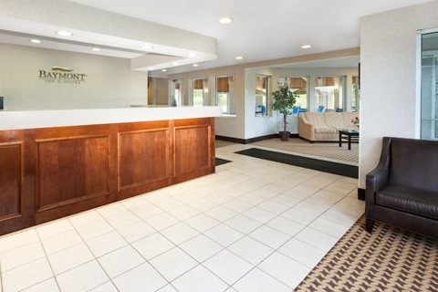 The front desk in the lobby
