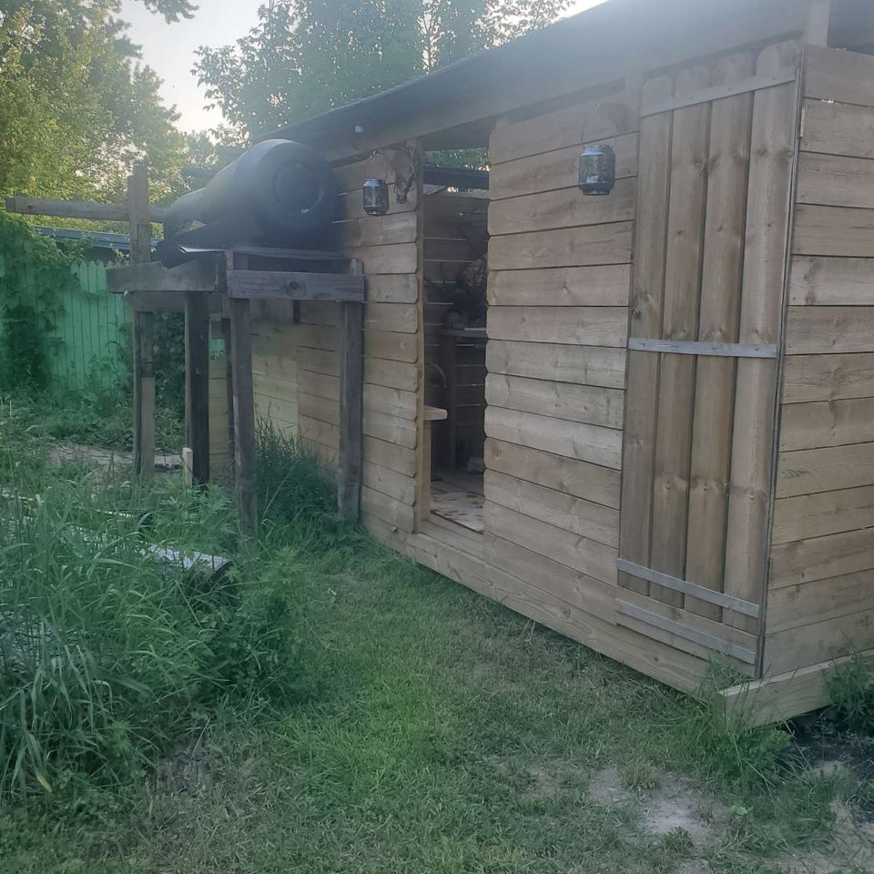 Wooden hut in the garden