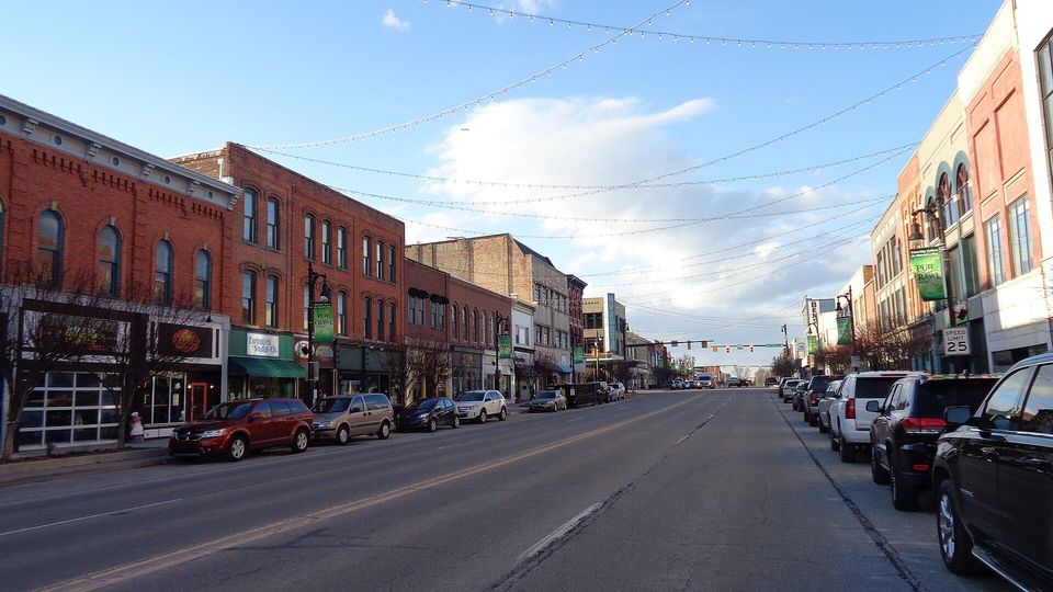Port Huron belvárosa 2019 márciusában