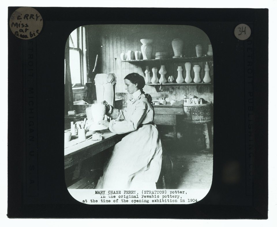 Mary Chase Perry at Pewabic Pottery, 1905