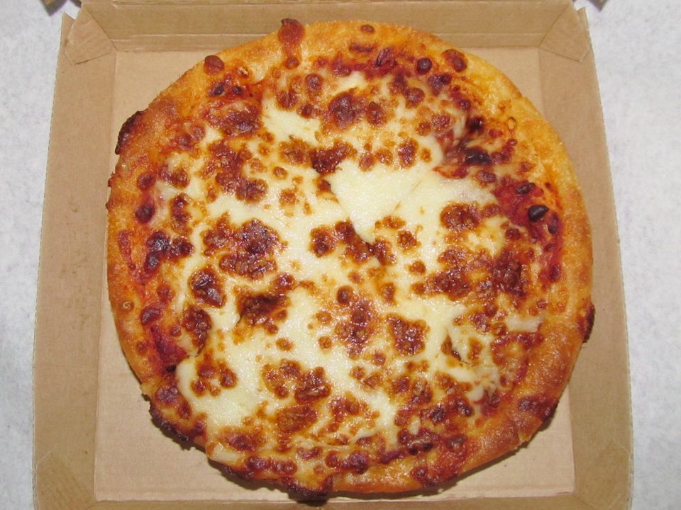 A cheese Personal Pan Pizza in its box