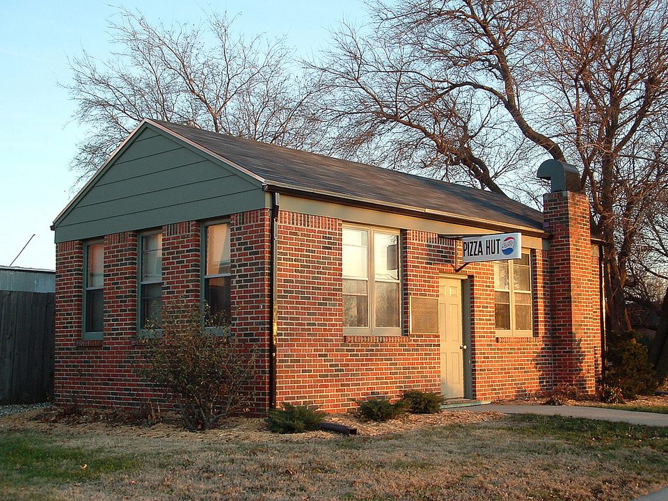 The little brick building of the first Pizza Hut in Wichita, now a museum