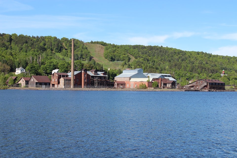 The Quincy Smelter seen across the Portage Canal from Houghton (2018)
