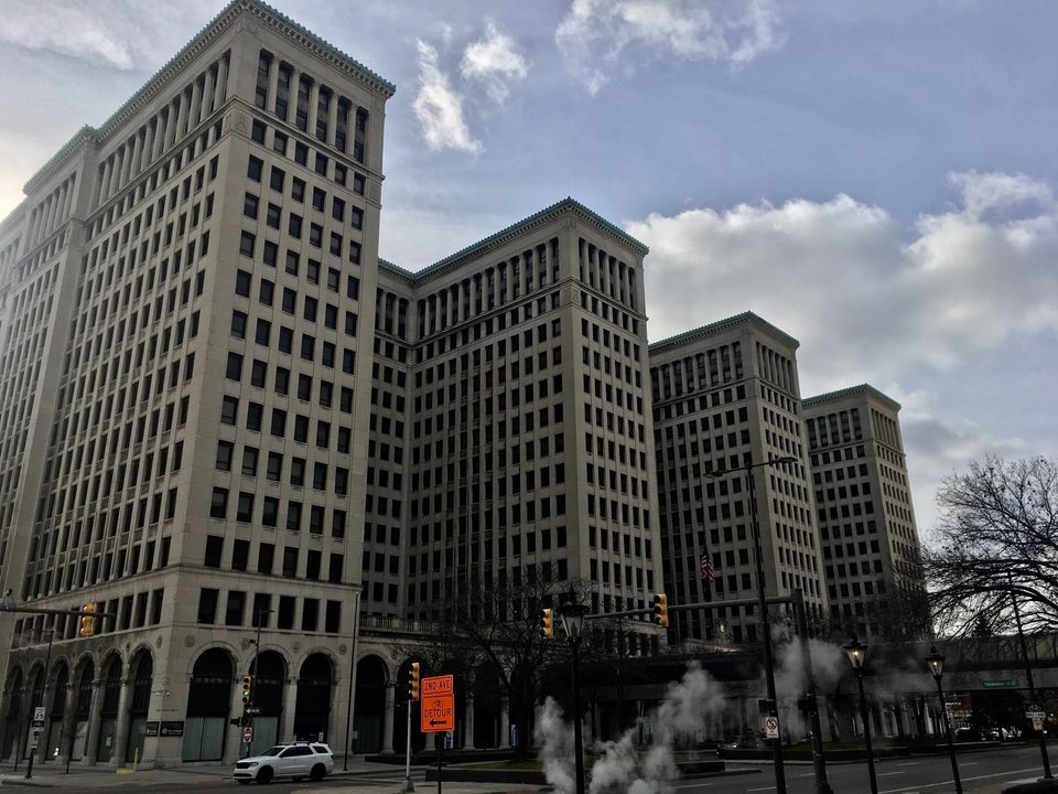 Cadillac Place, General Motors’ former headquarters on Grand Boulevard (2020)