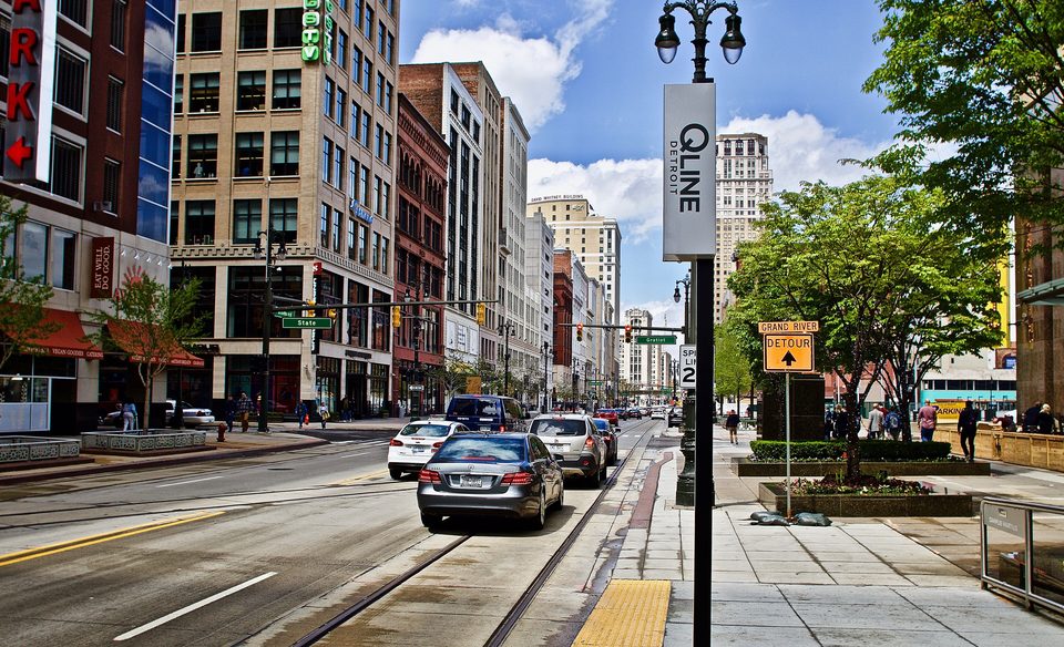 Woodward at Campus Martius, spring 2017