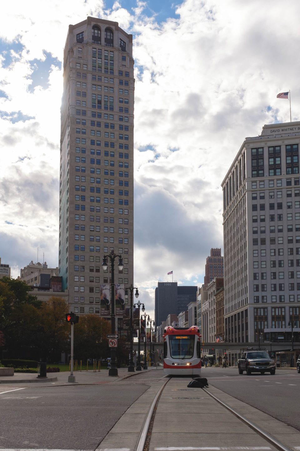 A streetcar among the towers, autumn 2018