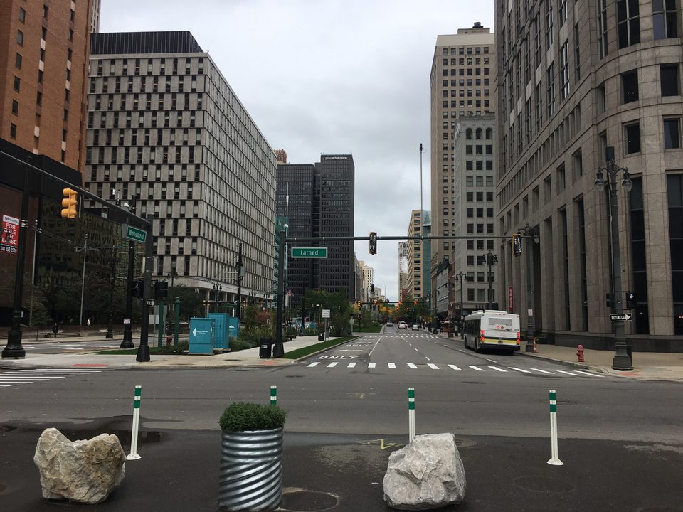 Woodward Avenue at the Congress Street stop (2018)